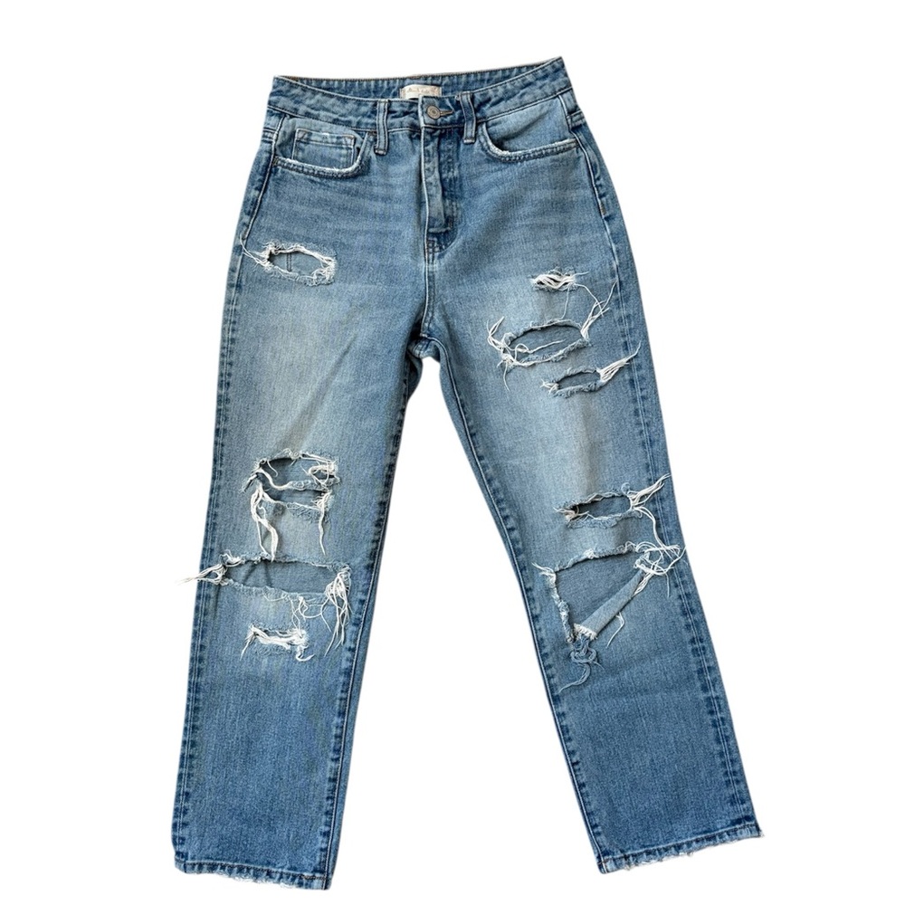 Altar'd State Light Blue Distressed Straight Leg Jeans